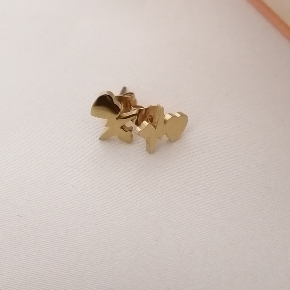 Tiny Gold Plated Stainless Steel Earrings - Picture 5 of 6